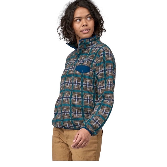 Patagonia Womens Synchilla Snap-T Pullover Medium Snow Beam Pale Periwinkle - Picture 5 of 6